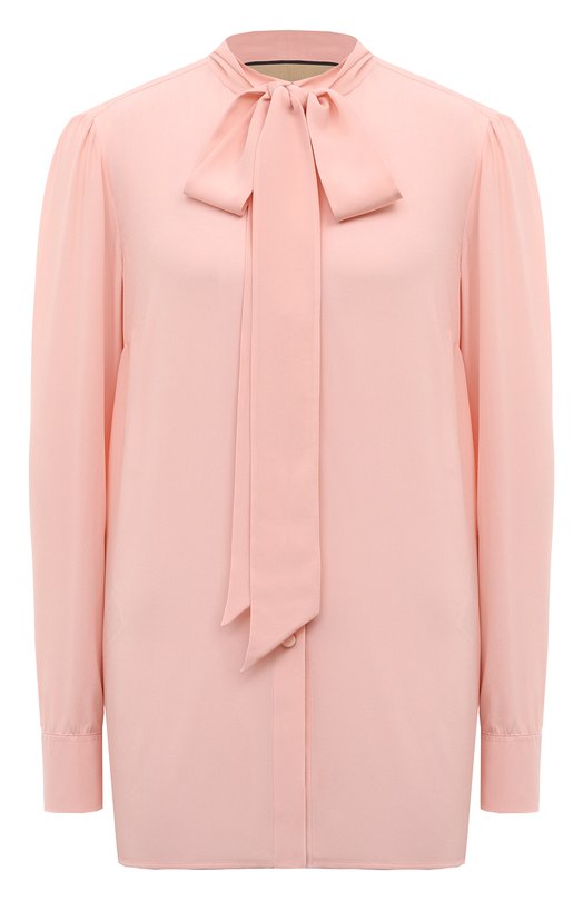 женская шелковые блузка gucci, розовая
