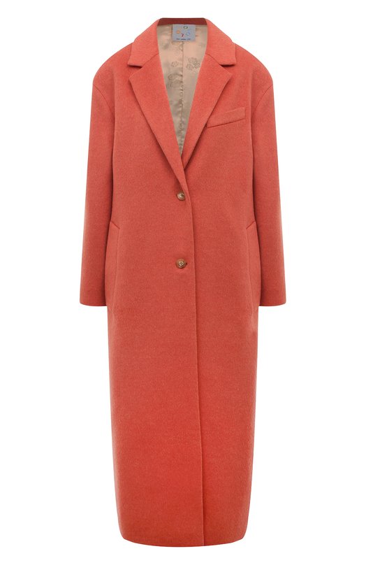 женское шерстяное пальто ololol, оранжевое