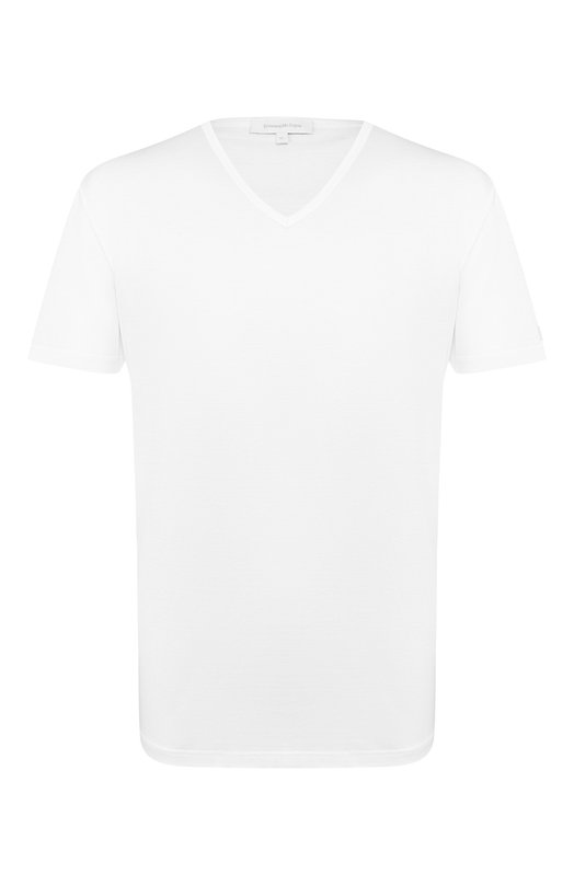 мужская футболка с v-образным вырезом ermenegildo zegna, белая