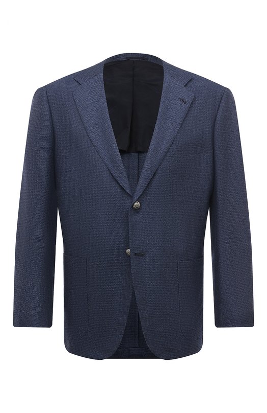 мужской шелковые пиджак kiton, синий