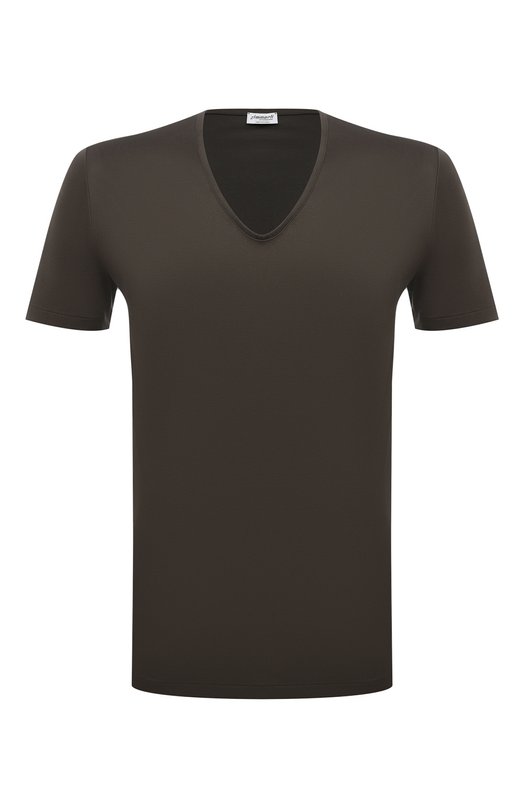 мужская футболка с v-образным вырезом zimmerli, хаки