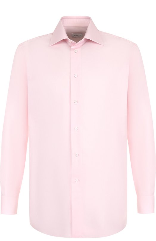 мужская рубашка с длинным рукавом brioni, розовая