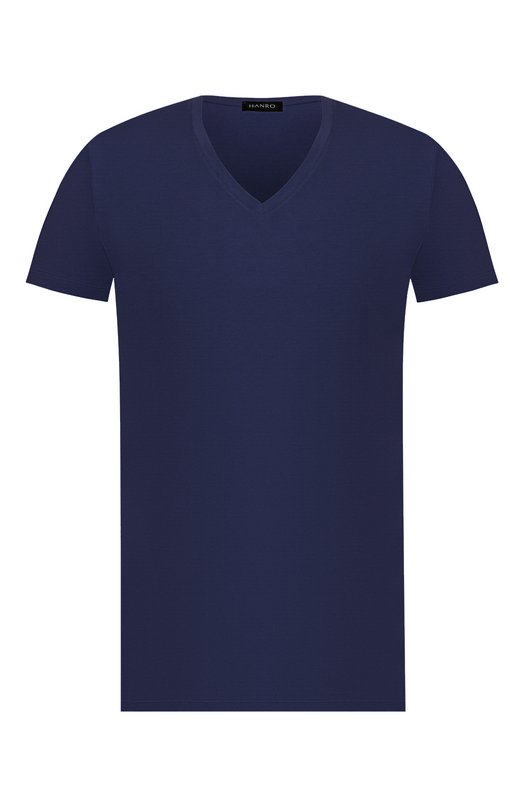 мужская футболка с v-образным вырезом hanro, синяя