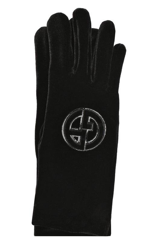 женские кожаные перчатки giorgio armani, черные