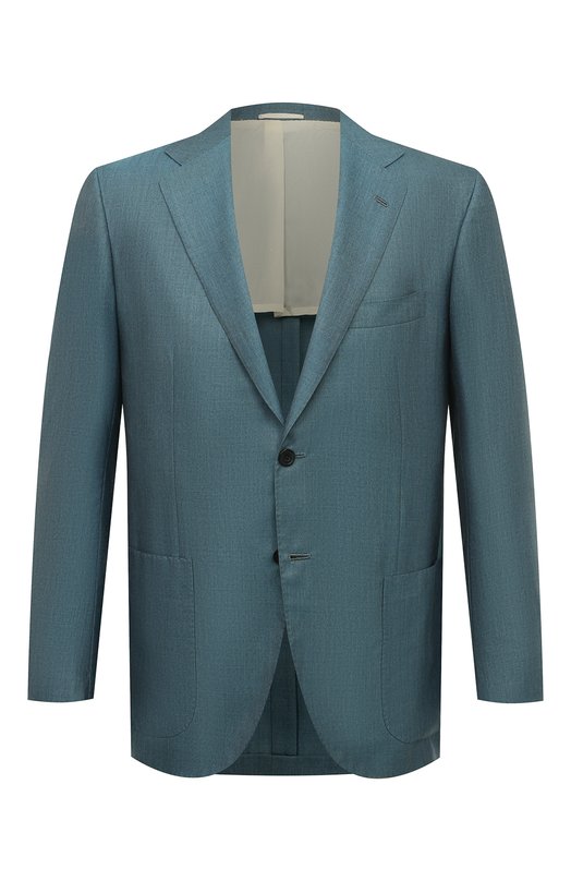 мужской шелковые пиджак kiton, голубой