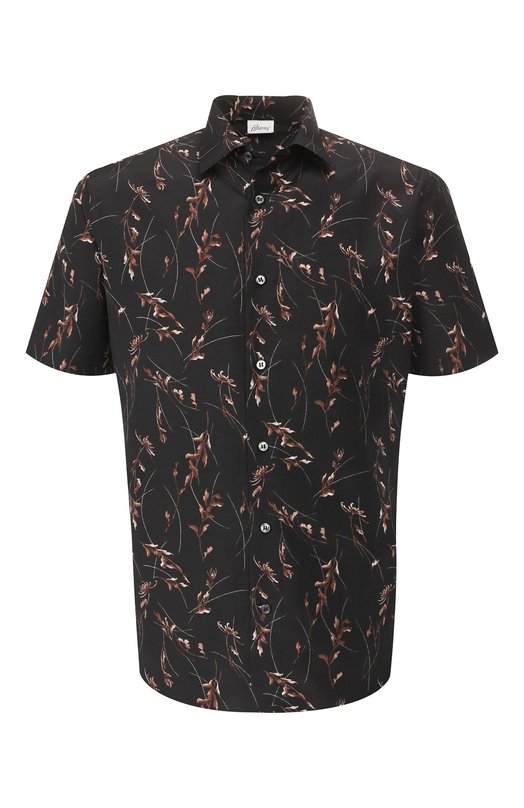 мужская шелковые рубашка brioni, коричневая
