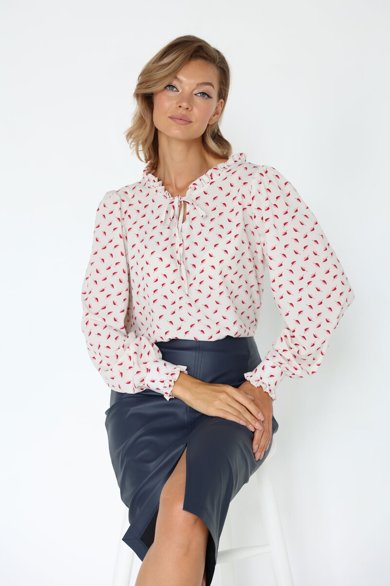 женская блузка с круглым вырезом looklikecat