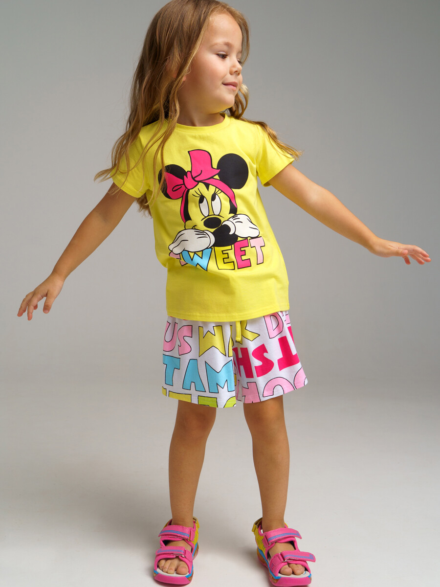 футболка playtoday kids для девочки, желтая