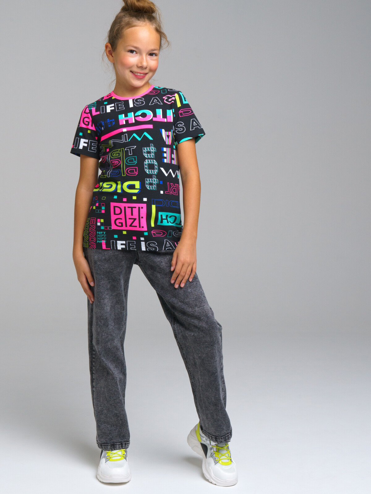футболка playtoday tween для девочки, разноцветная