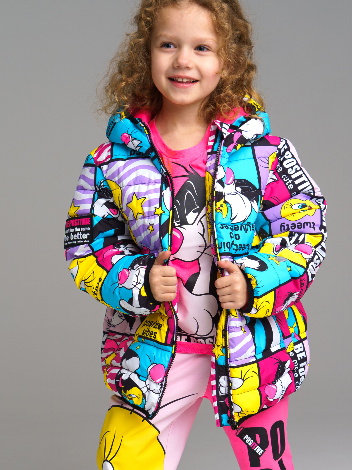 куртка playtoday kids для девочки, разноцветная