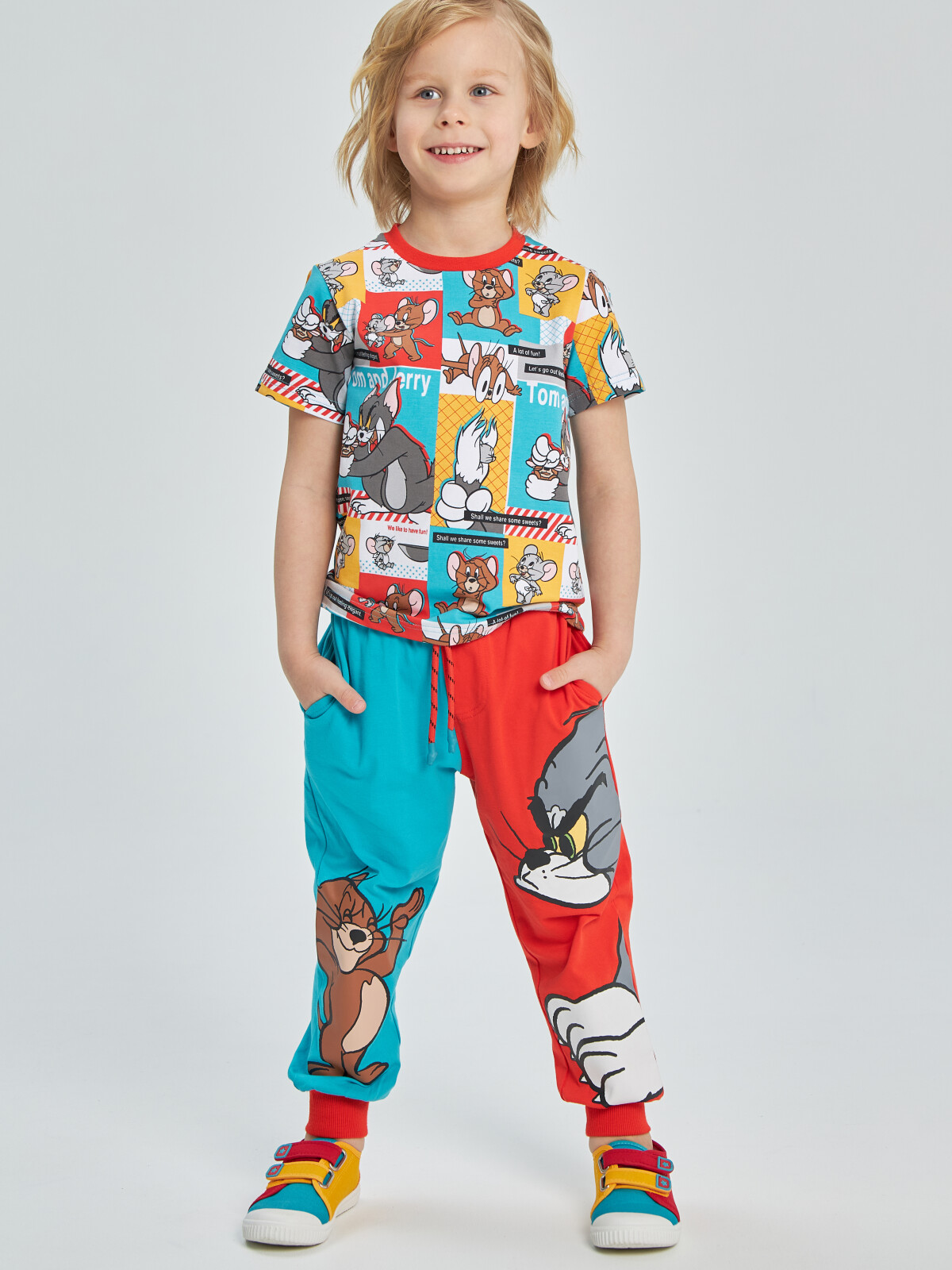 брюки playtoday kids для мальчика, разноцветные