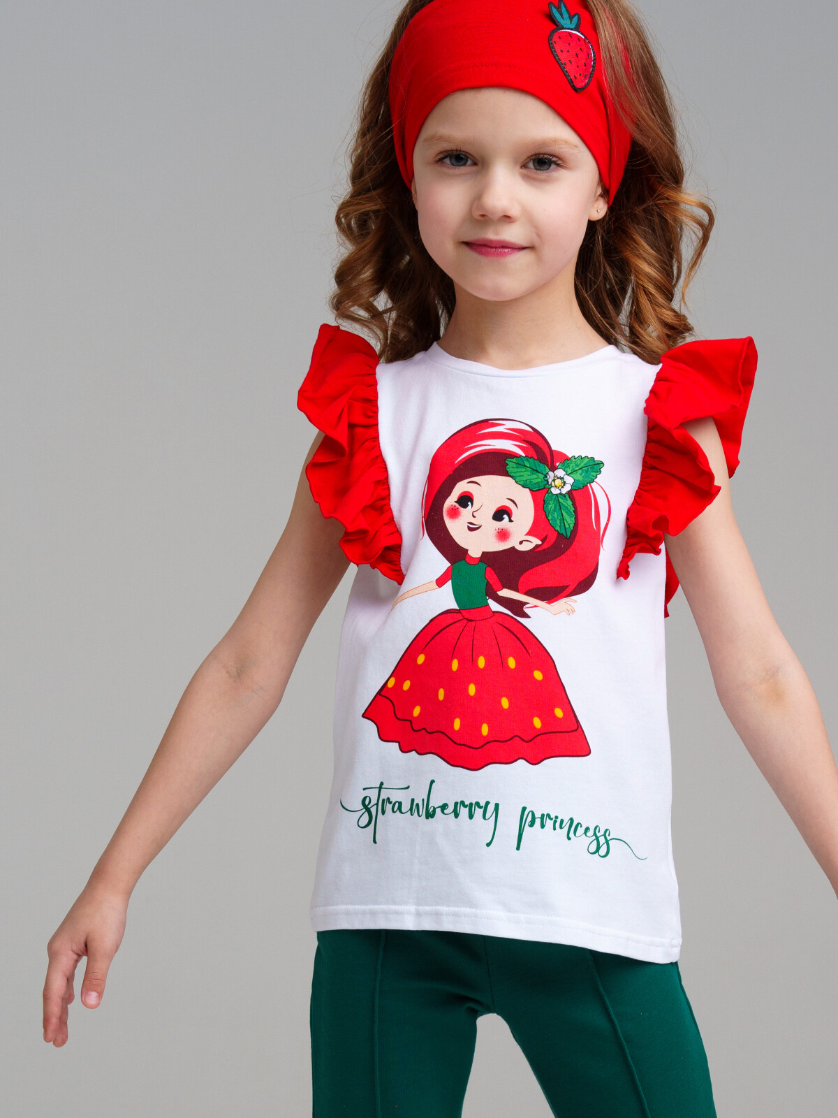 футболка playtoday kids для девочки, красная