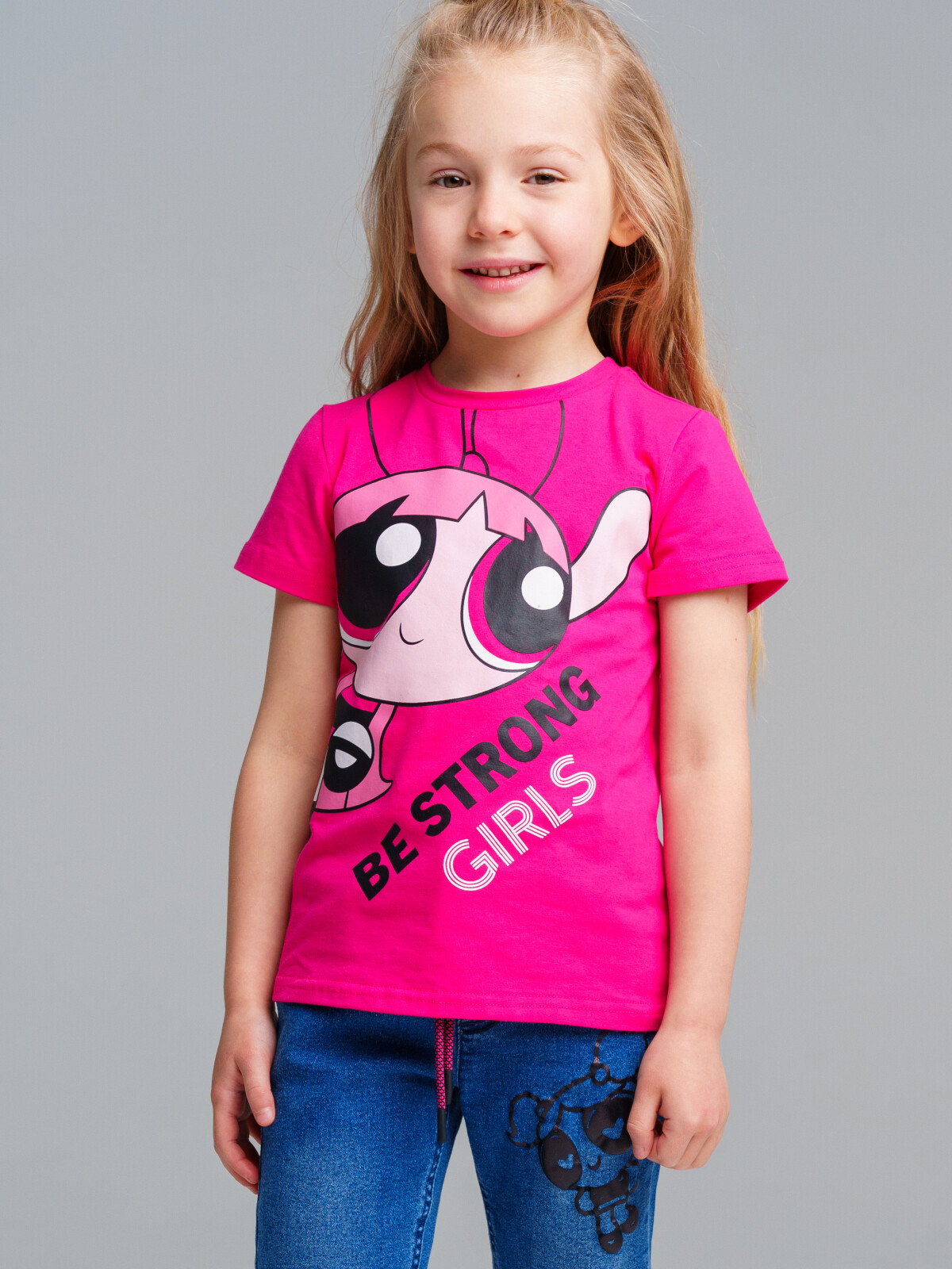 футболка playtoday kids для девочки, малиновая