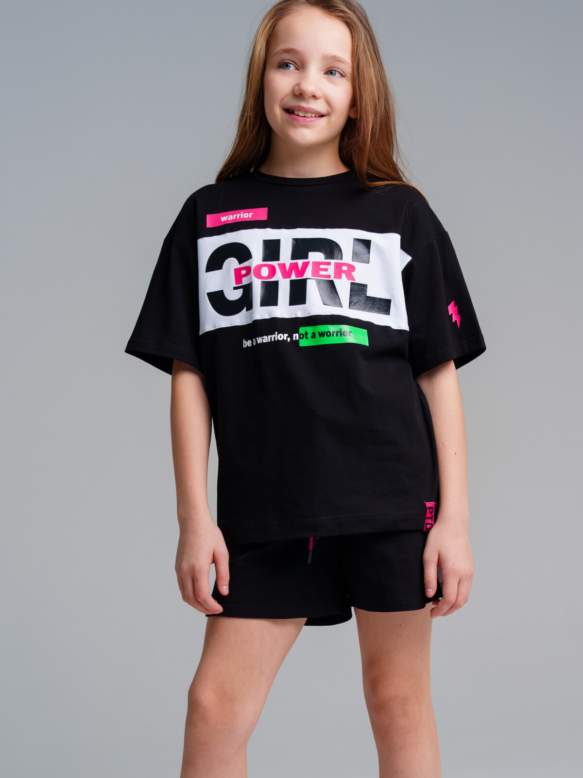 футболка playtoday tween для девочки, черная