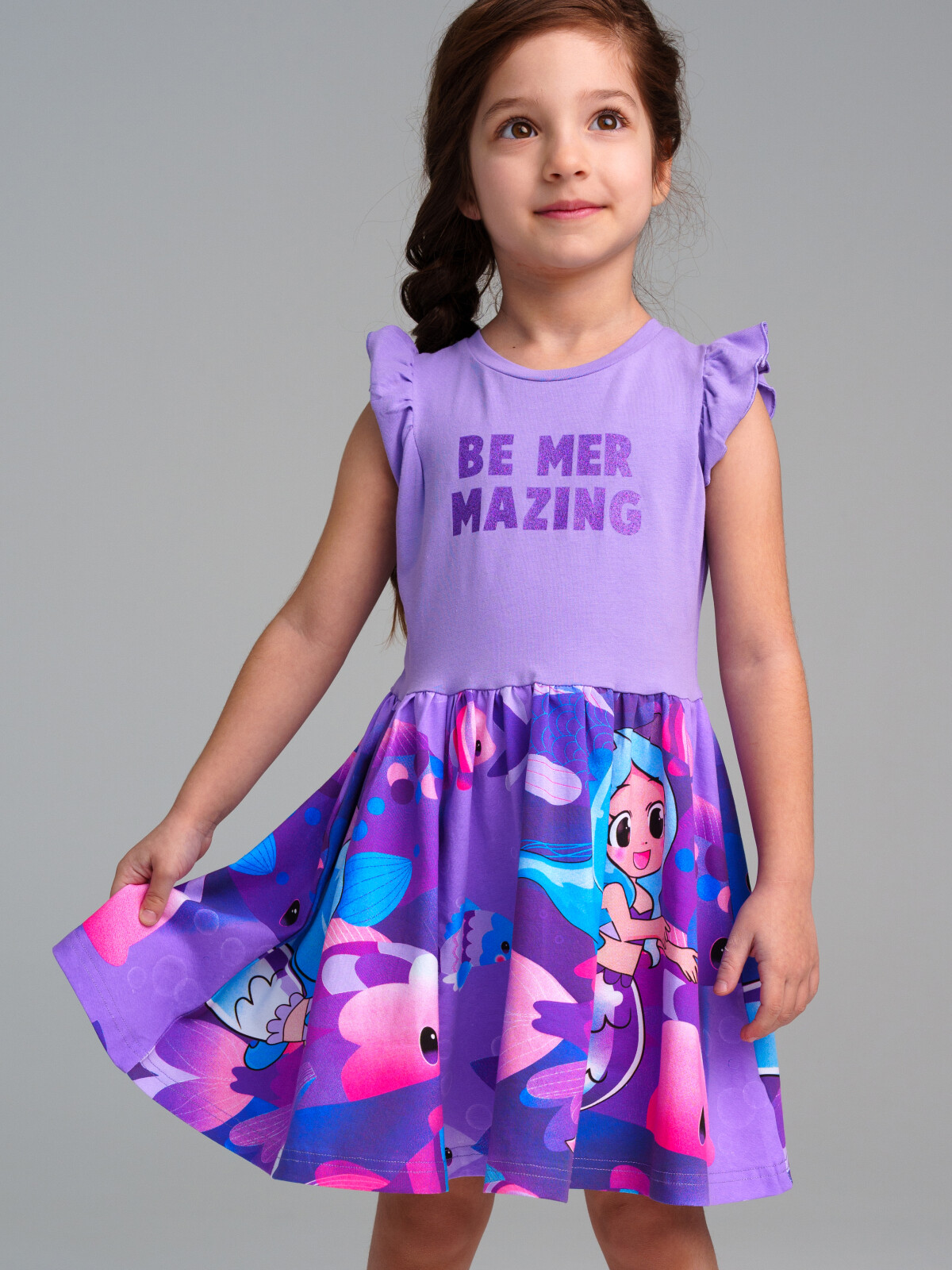 платье playtoday kids для девочки, фиолетовое