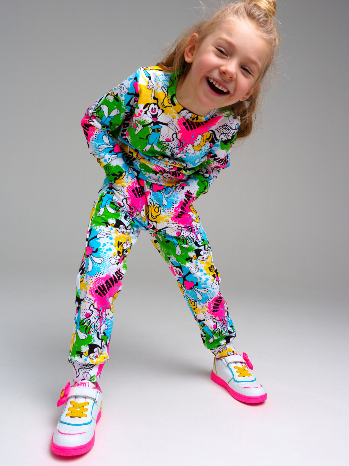 брюки playtoday kids для девочки, разноцветные