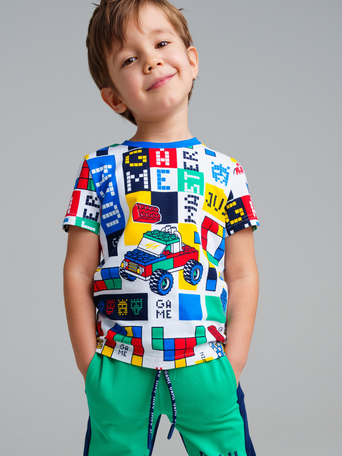 футболка playtoday kids для мальчика, разноцветная