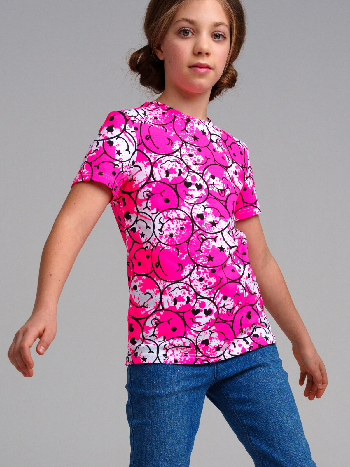 футболка playtoday tween для девочки, разноцветная