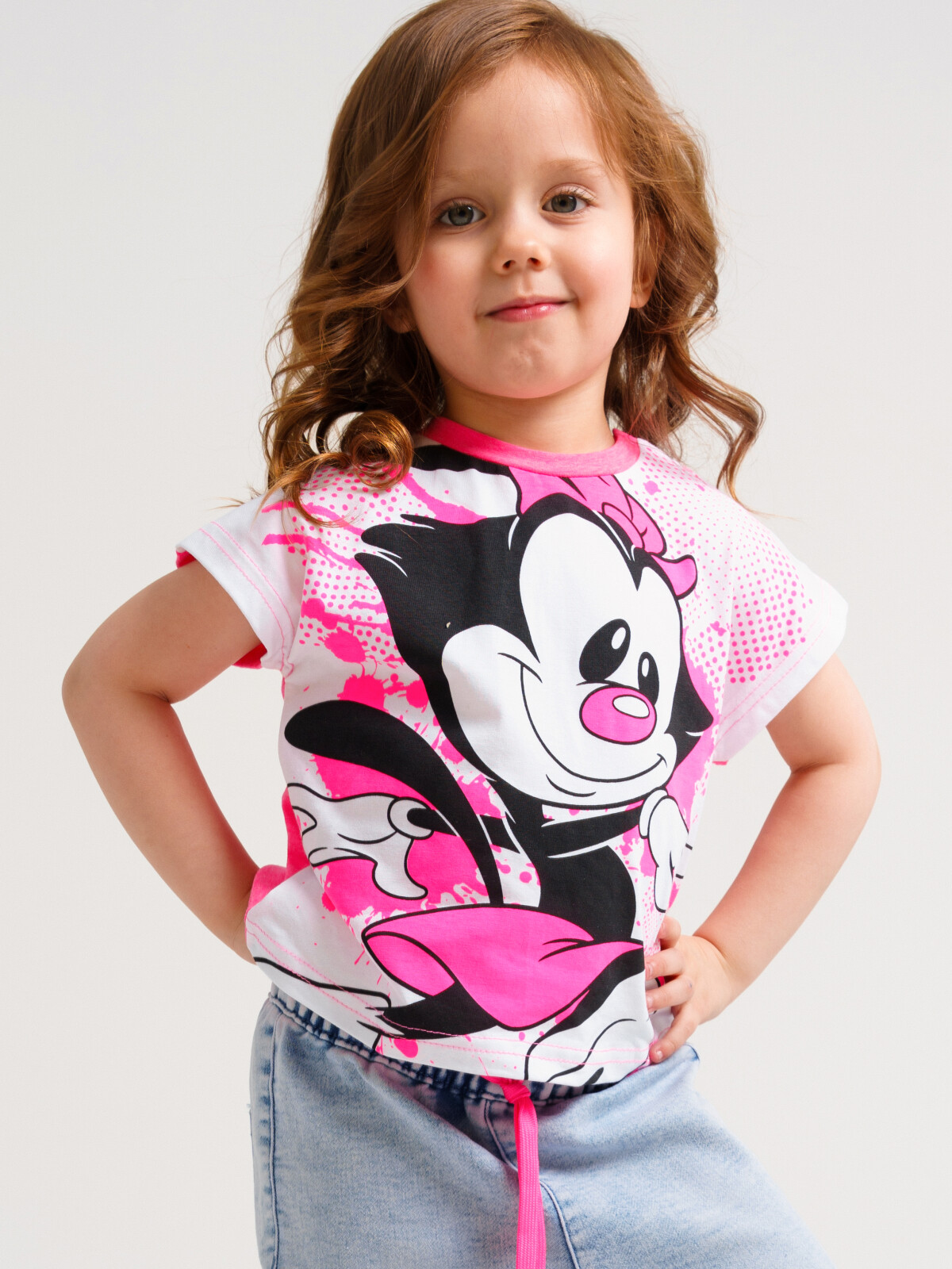 футболка playtoday newborn-baby для девочки, розовая