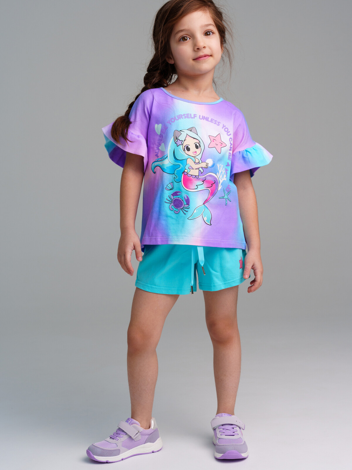 футболка playtoday kids для девочки, голубая
