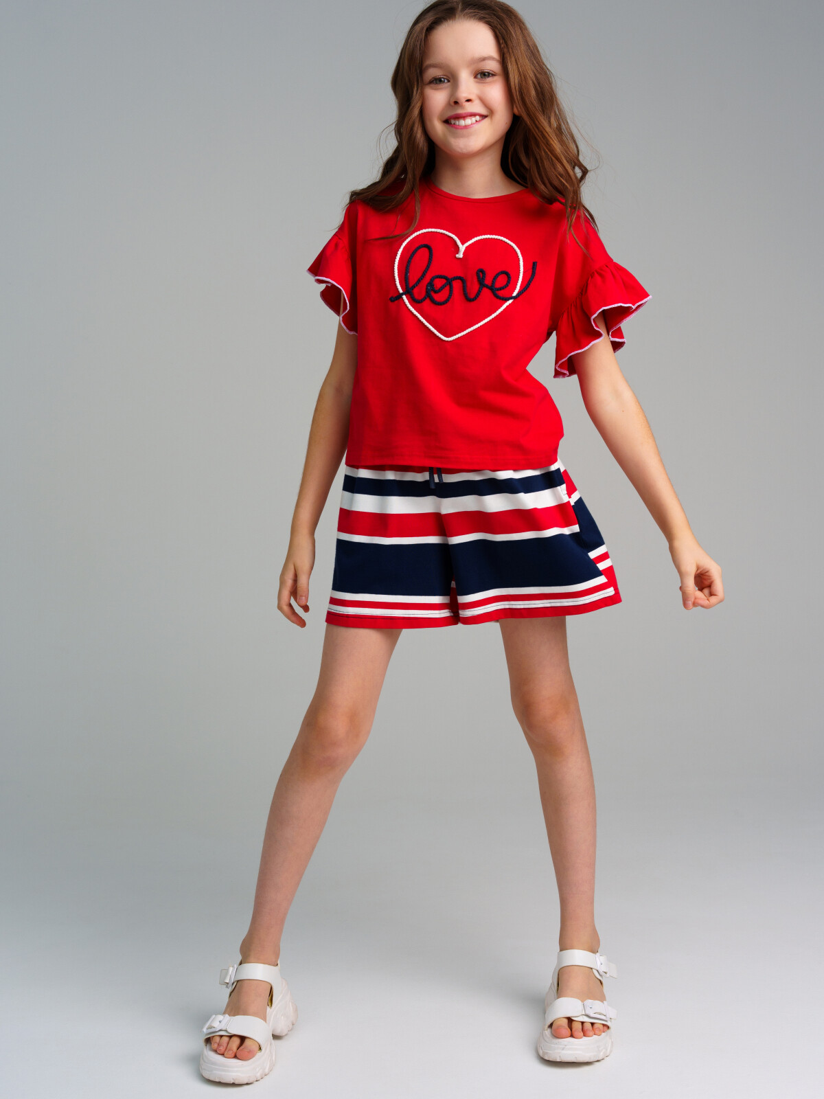футболка playtoday tween для девочки, красная