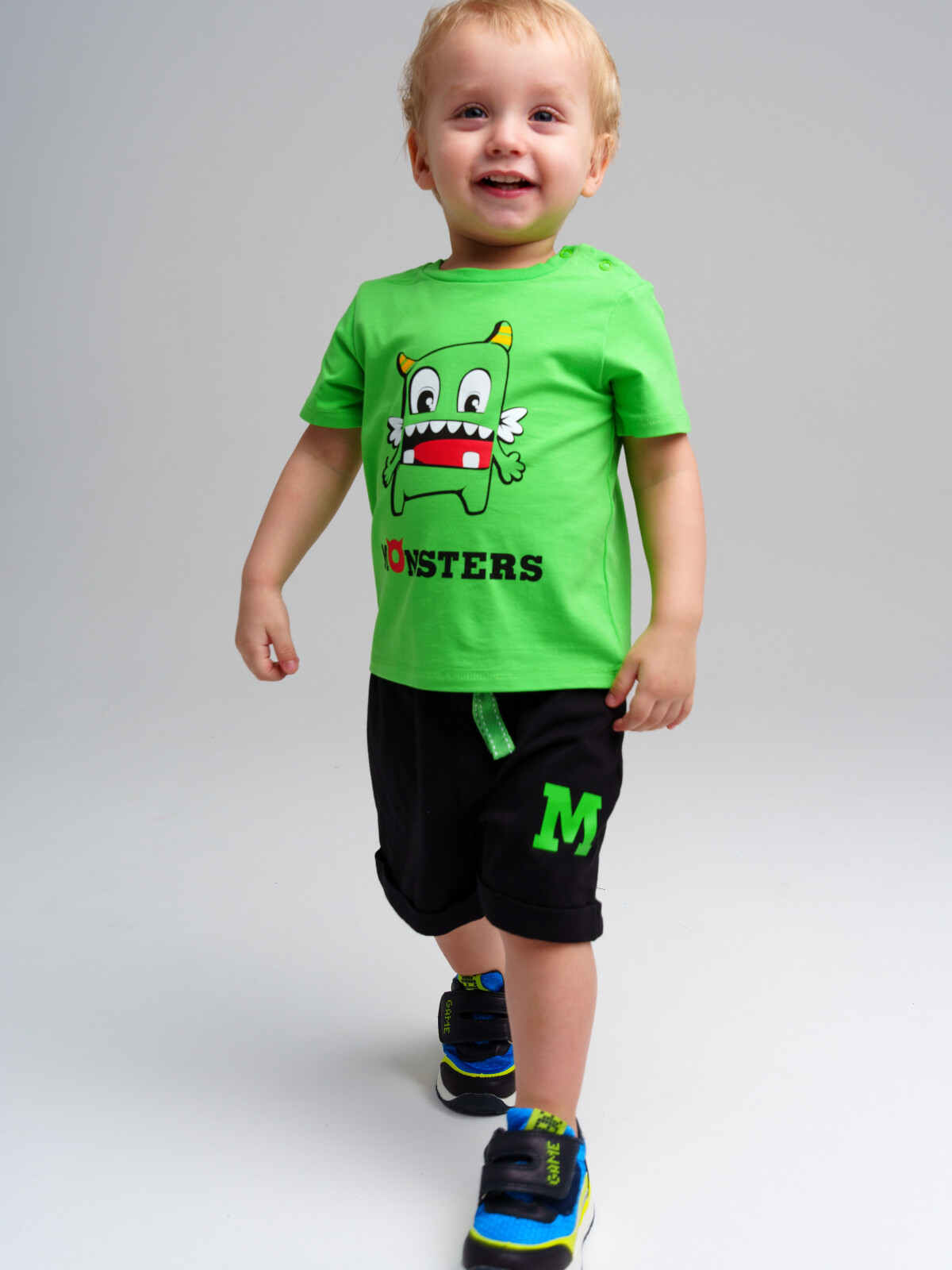 футболка playtoday newborn-baby для мальчика, зеленая