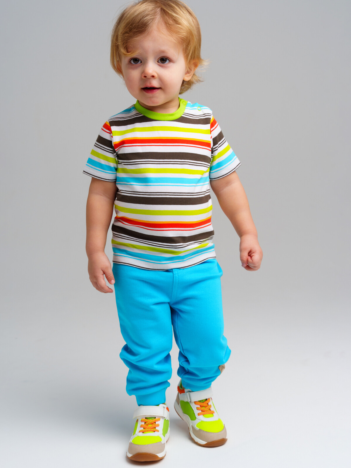футболка playtoday newborn-baby для мальчика, разноцветная