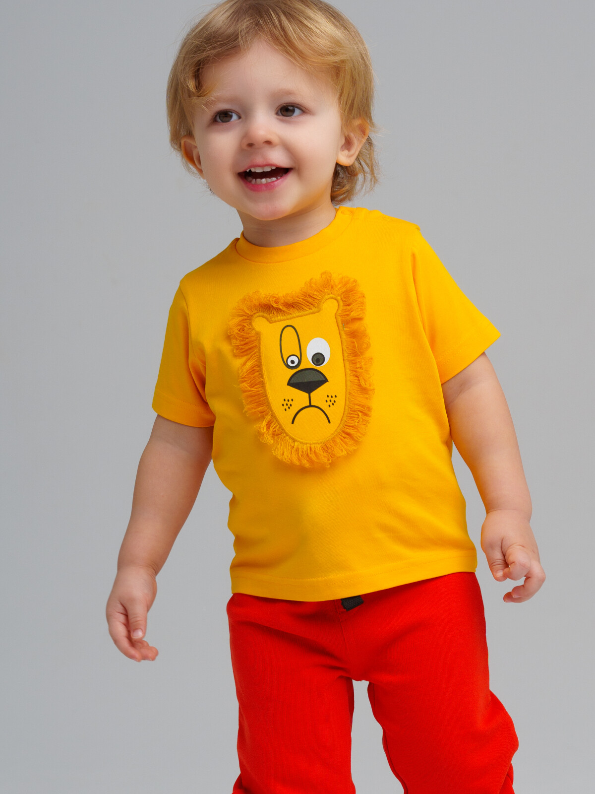 футболка playtoday newborn-baby для мальчика, желтая