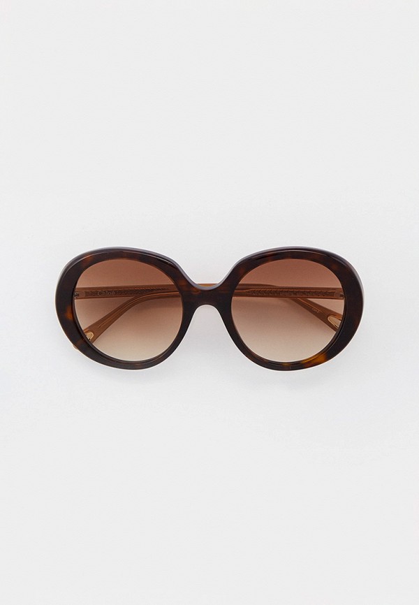 женские круглые солнцезащитные очки chloe, коричневые