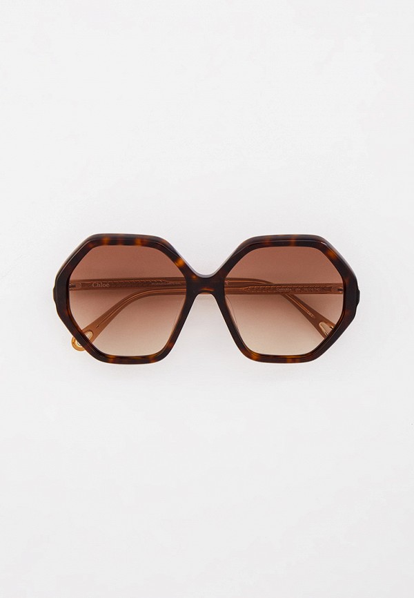женские круглые солнцезащитные очки chloe, коричневые