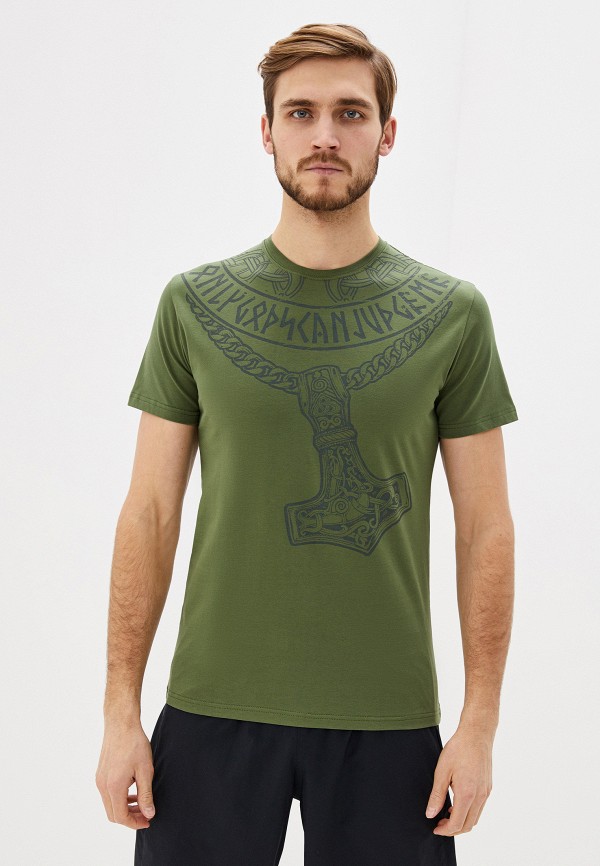 мужская футболка с коротким рукавом hardcore training, зеленая