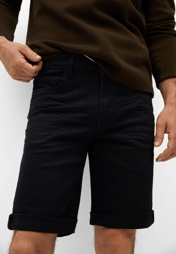 мужские джинсовые шорты mango man, черные