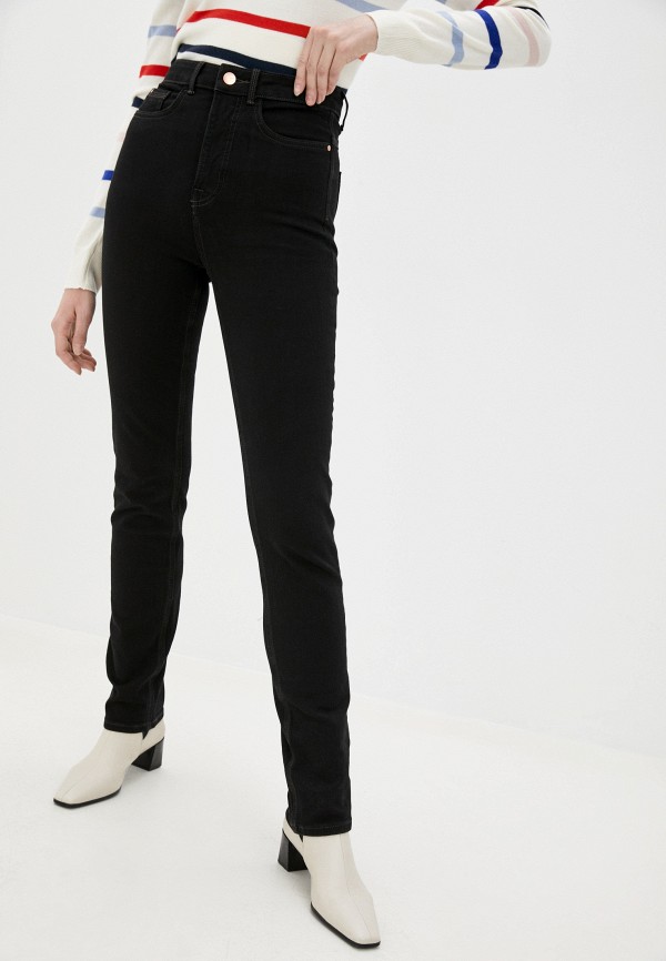 женские прямые джинсы marks & spencer, черные