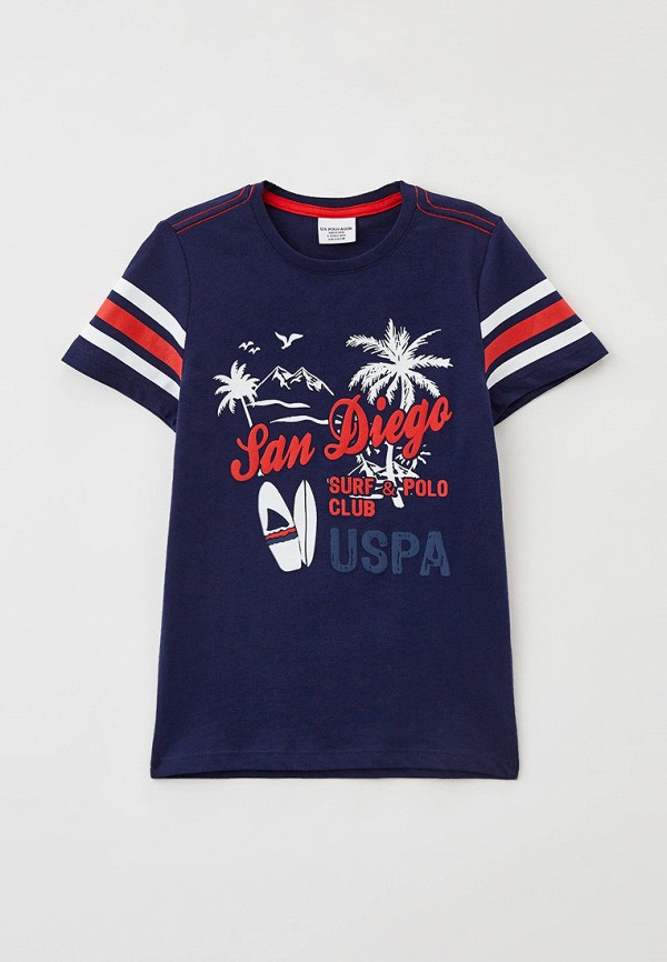футболка с коротким рукавом u.s. polo assn для мальчика, синяя
