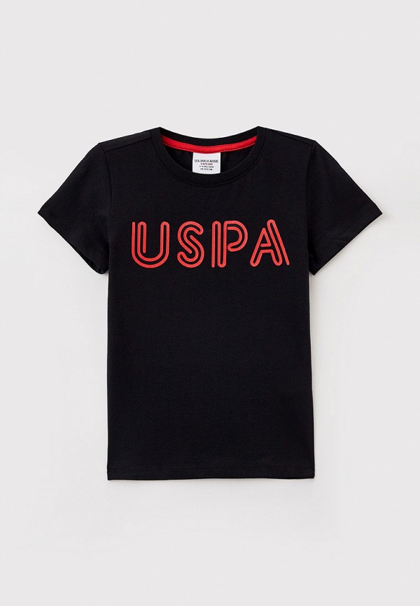 футболка с коротким рукавом u.s. polo assn для мальчика, черная