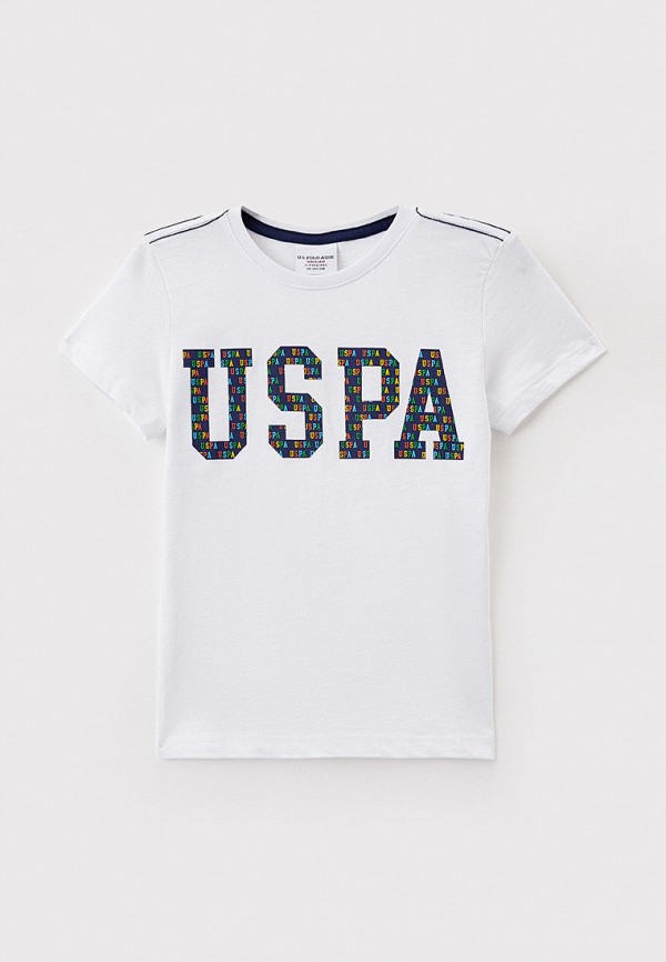 футболка с коротким рукавом u.s. polo assn для мальчика, белая