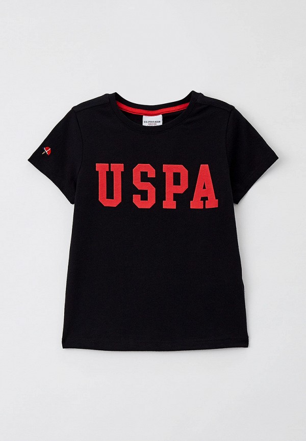футболка с коротким рукавом u.s. polo assn для мальчика, черная