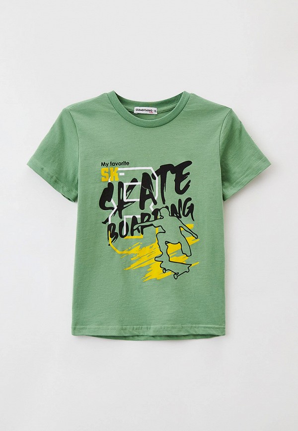 футболка с коротким рукавом elementarno для мальчика, зеленая