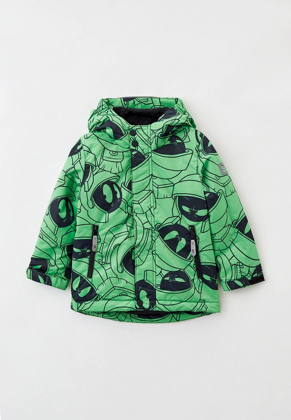 утепленные куртка sela для мальчика, зеленая