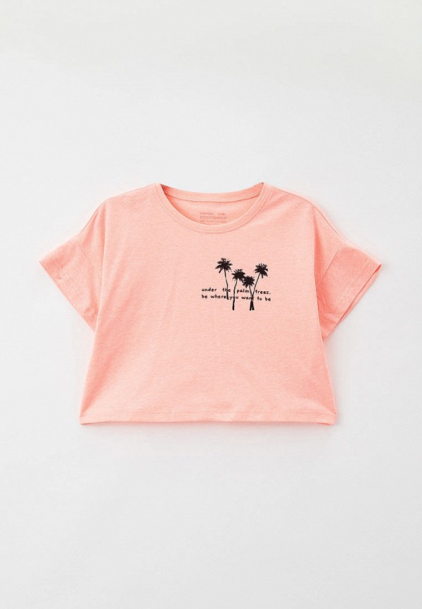 футболка с коротким рукавом coccodrillo для девочки, розовая
