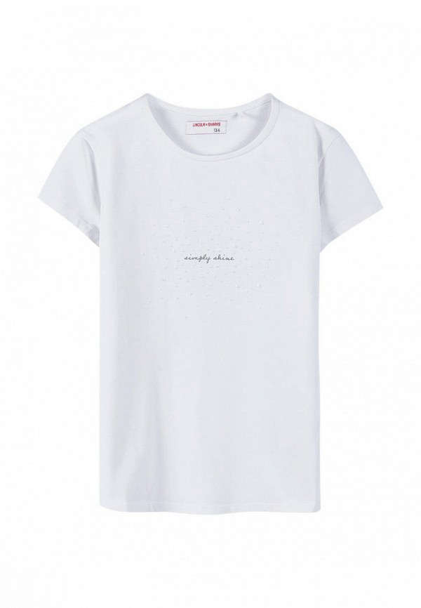 футболка с коротким рукавом 5.10.15 для девочки, белая