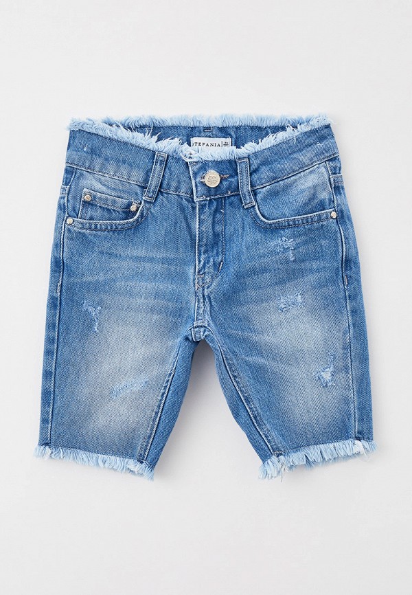 джинсовые шорты stefania pinyagina для девочки, голубые