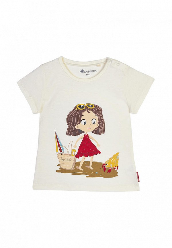 футболка с коротким рукавом kogankids для девочки, бежевая