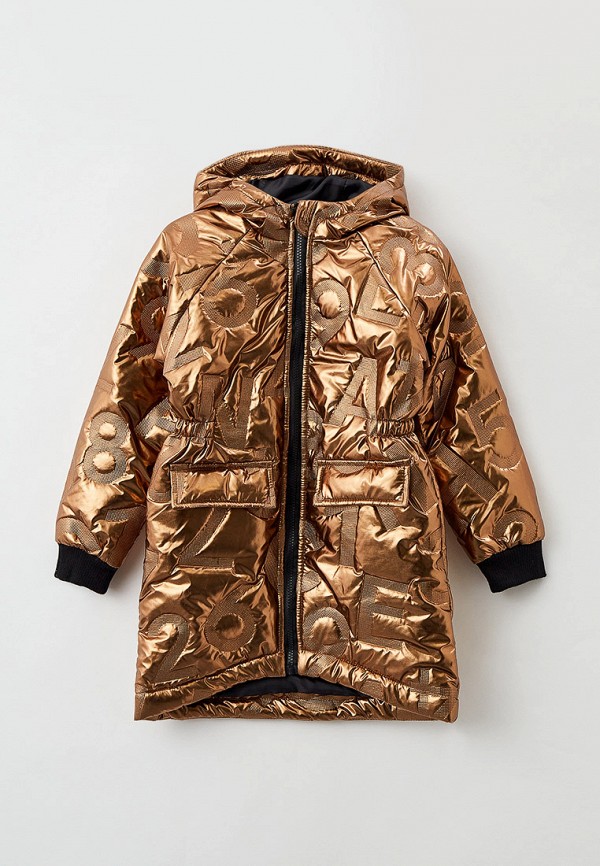 утепленные куртка naturel для девочки, золотая