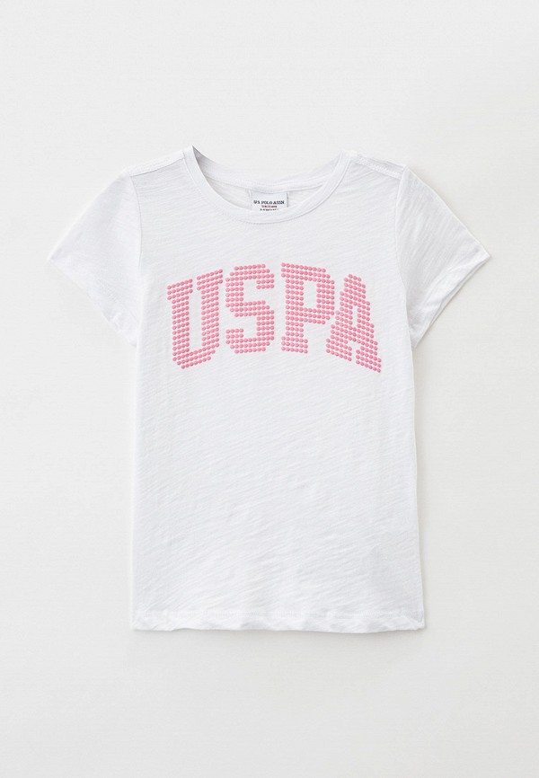 футболка с коротким рукавом u.s. polo assn для девочки, белая