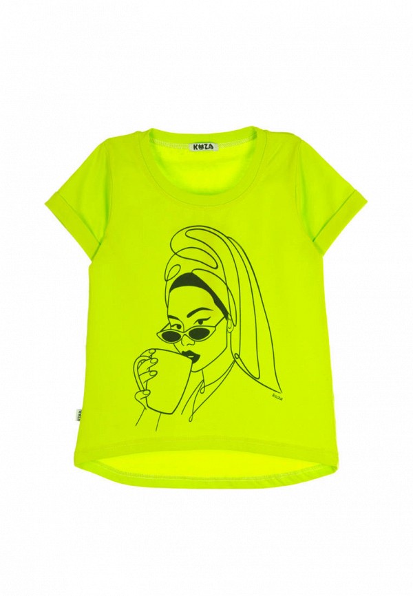 футболка с коротким рукавом кузя для девочки, зеленая
