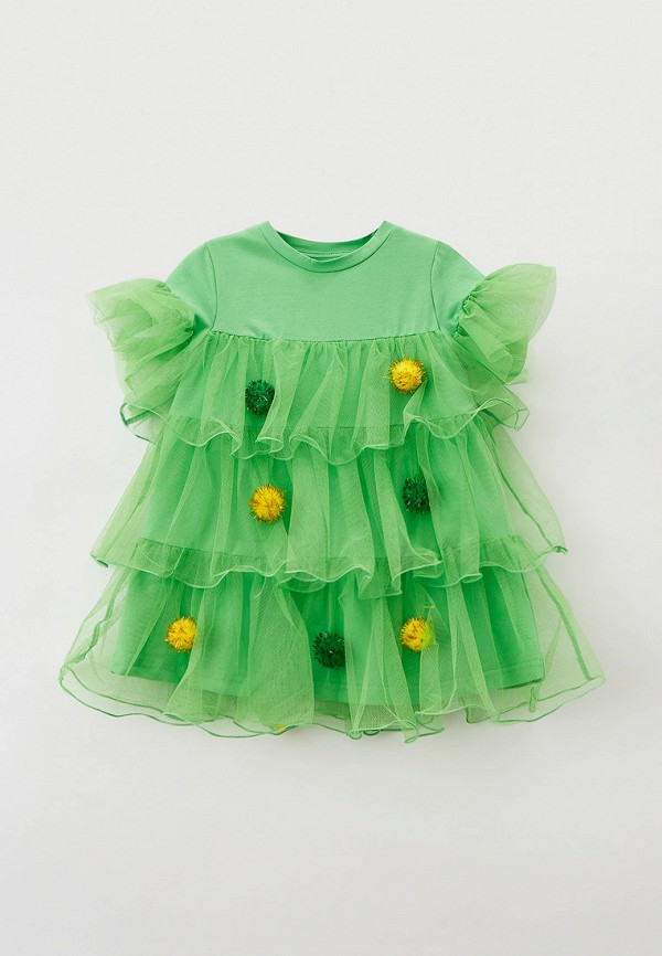 нарядные платье playtoday для девочки, зеленое