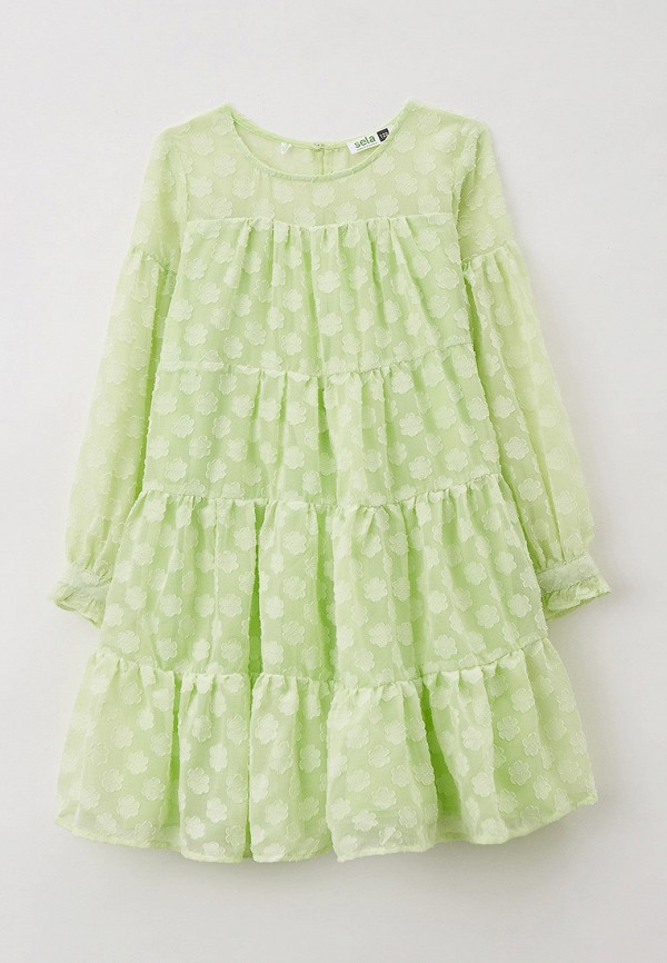 повседневные платье sela для девочки, зеленое