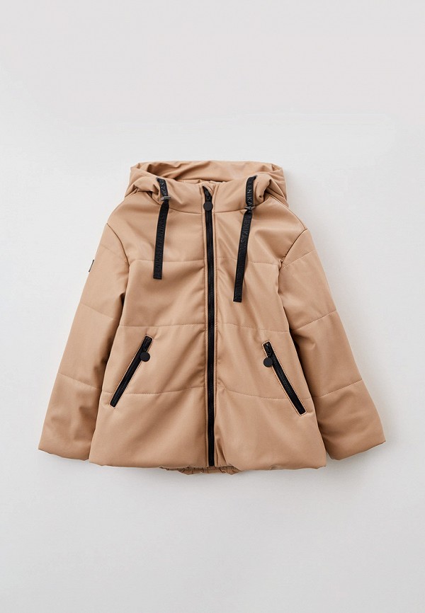 утепленные куртка nikastyle для девочки, бежевая
