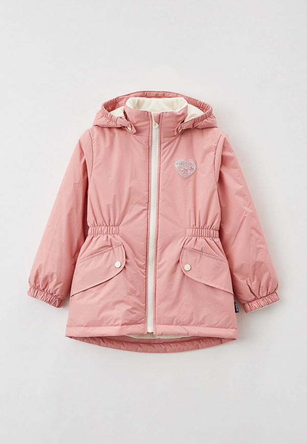 утепленные куртка kisu для девочки, розовая